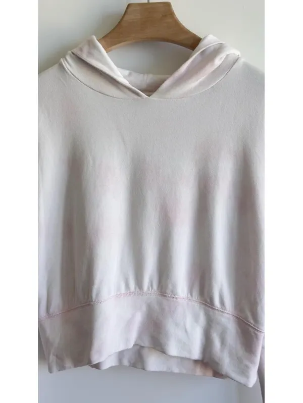 OFFLINE by Aerie OTT Cropped Tie Dye Hoodie Pink Fleece Pullover Small - Image 7