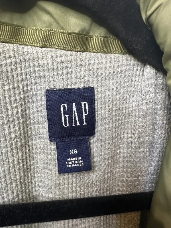 Gap Green Cargo Windbreaker Jacket | Utility Pockets | Cinched Waist | Size XS - Image 2