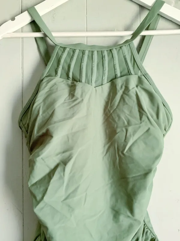 SHEIN Olive High Neck One Piece Swimsuit S - Image 3