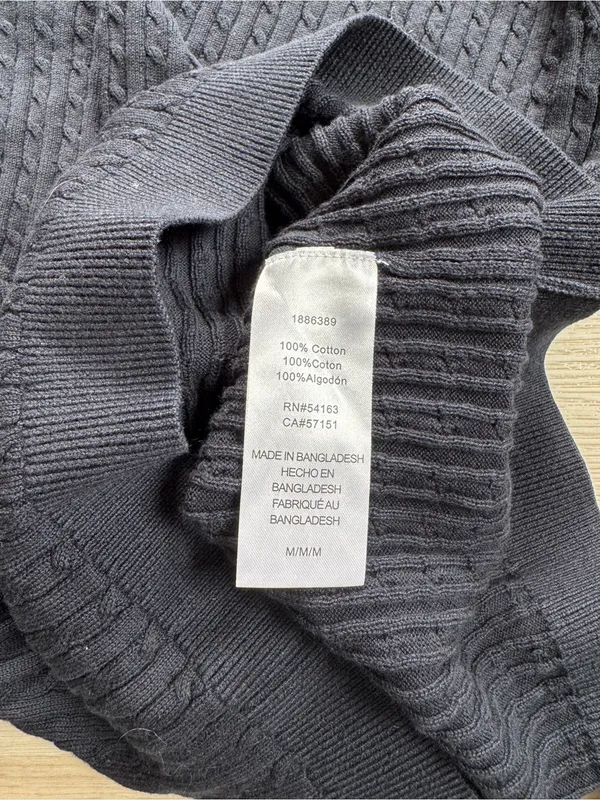 Tommy Hilfiger Navy Cable-knit Crewneck Sweater - Image 3