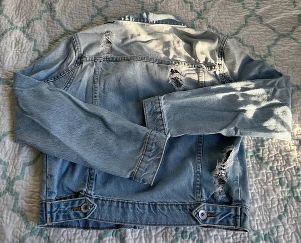 Super dry Distressed Denim Jacket  - Image 4