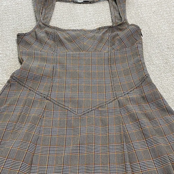 BDG Gray Plaid Midi Dress Size L - Image 16