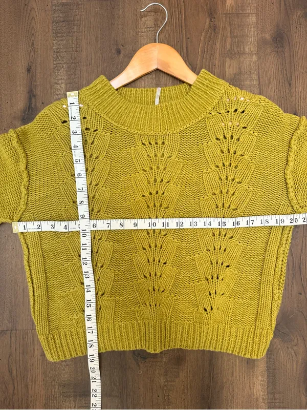 Free People Bell Song Pullover Jumper‎ Sweater Knit Green size Small - Image 6