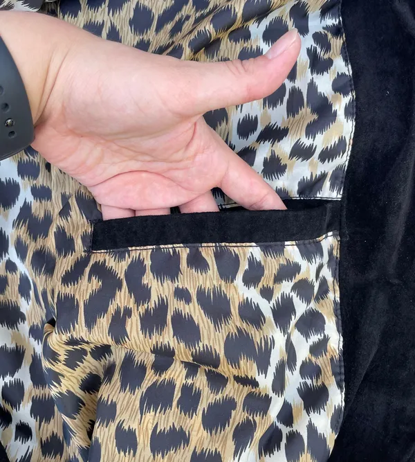Vintage The Reserve Black Leather Leopard Bomber Jacket Size XL - Image 6