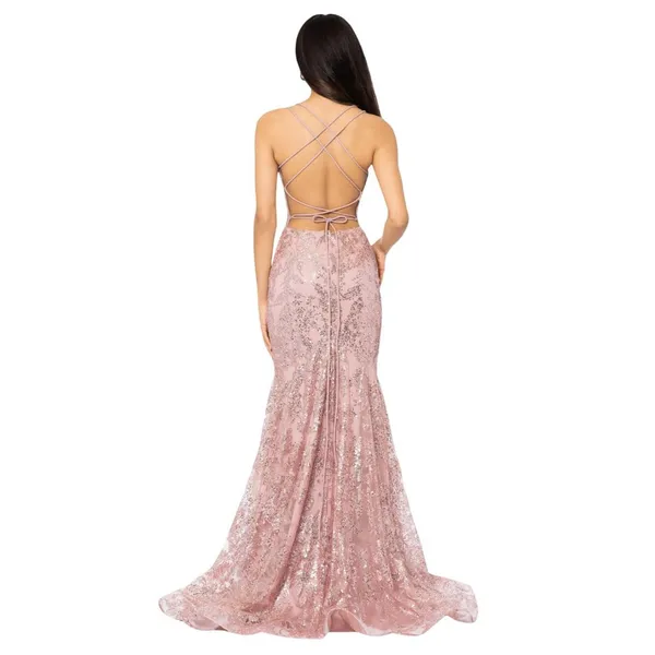 Blondie Nites Juniors Glitter Sequined Corset-Bodice Gown Dress Rose Pink 13 - Image 8