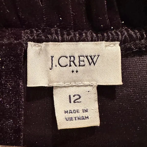 J.Crew Shimmer Velvet Sleeveless Midi Dress Size 12 Black BV968‎ - Image 3