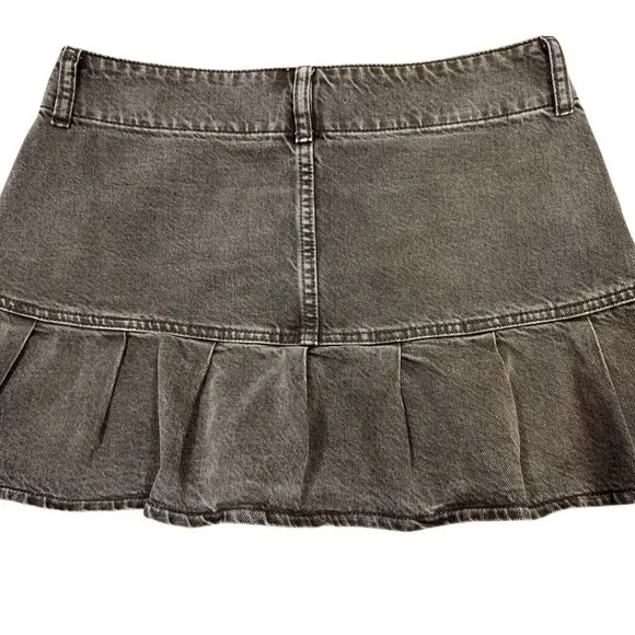 PacSun Brown Low-Rise Denim Micro Mini Skirt Sz 27" Pleated Y2K Grunge Cyber - Image 7
