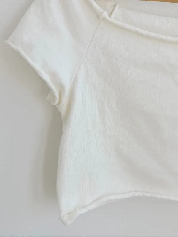 Brandy Melville White Off the houlder Crop Top 100% Cotton - Image 5