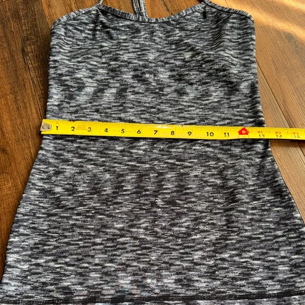 Lululemon Athletica Black and Neon Green Sports Bra with Gray Tank Top - Image 8