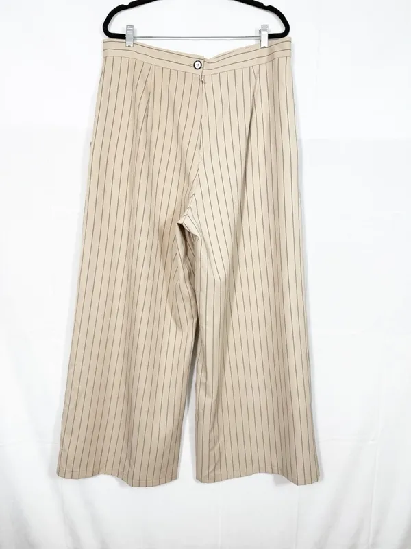 Hell Bunny 30s 40s Caspian Beige Stripe Swing Sailor Trousers Retro Pinup - Image 5