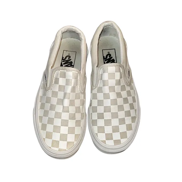 Vans unisex checkered canvas slip on sneakers - Image 2