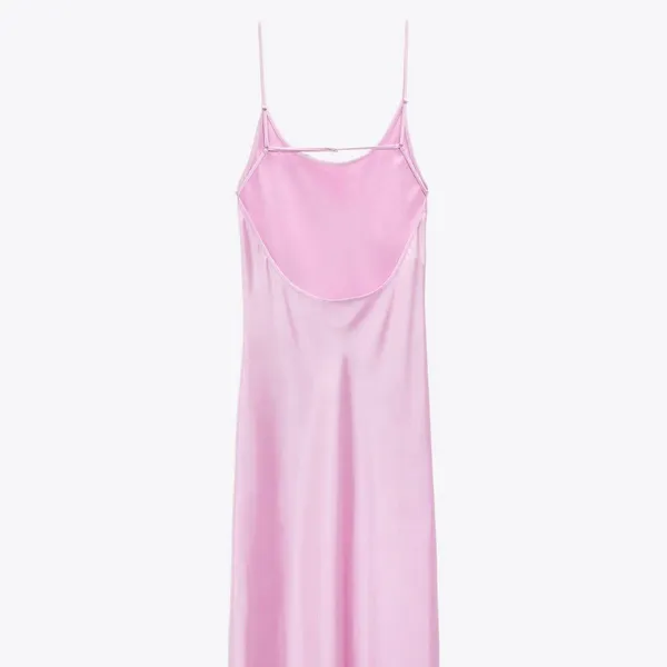 Zara Satin Effect Dress Maxi Midi Slip Bodycon Wedding Party Coctail - Image 7