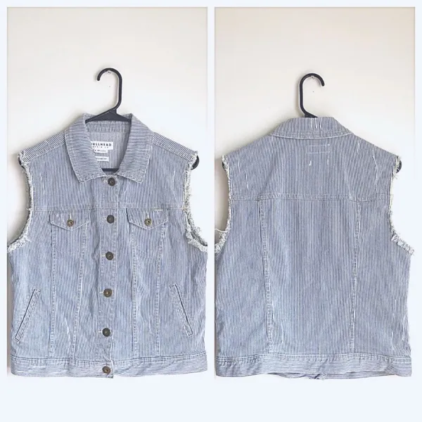 Bullhead denim vest stripes, western/cowboy/rodeo M - Image 2