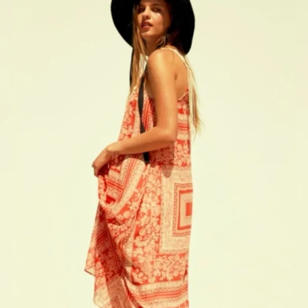 ZARA Macrame Bohemian Festival Lightweight Lined‎ Maxi Dress Size Medium / Large - Image 6