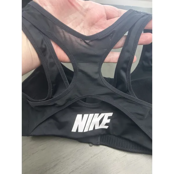 Nike Dri-Fit Sports Bra Women’s Sz S Racerback Zip Up Padded Compression Black - Image 5