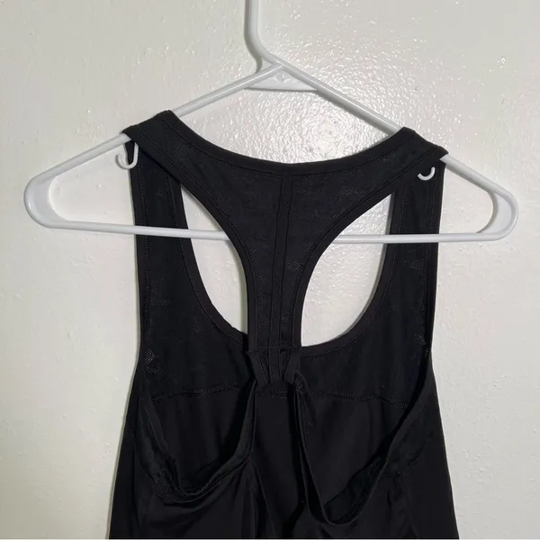 American Eagle Women's Athletic Tank Top Black Racerback‎ Lace Cut Out Stretch - Image 9