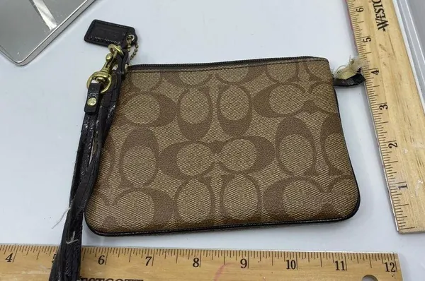 COACH Tan Brown C Signature Canvas Wristlet - Image 2