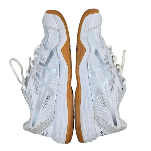 Asics Upcourt 5 Volleyball Shoes Womens 3.5 White Pure Silver Gum - Image 3