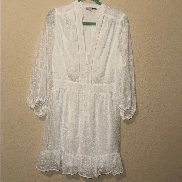 Baltic Born White Embroidered Midi Dress - Image 2