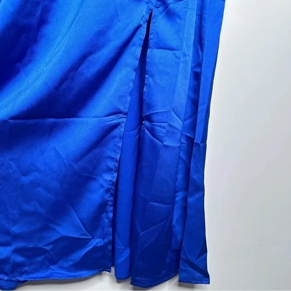 NSR / Napean Sea Rd Nordstrom NWT Royal Blue Faux Wrap Maxi Dress Size Small - Image 8