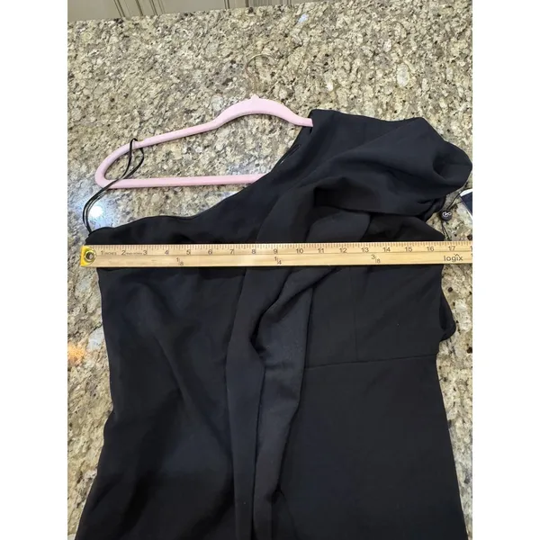 ADRIANNA PAPELL One-Shoulder Jumpsuit In‎ Black Womens Size 6 NWT $199 Cocktail - Image 8