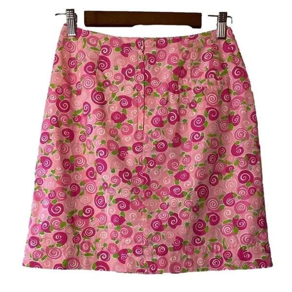 Vintage Lilly Pulitzer White‎ Label Size 2 ~Happy Snails~Cotton Wrap Skirt Pink - Image 2