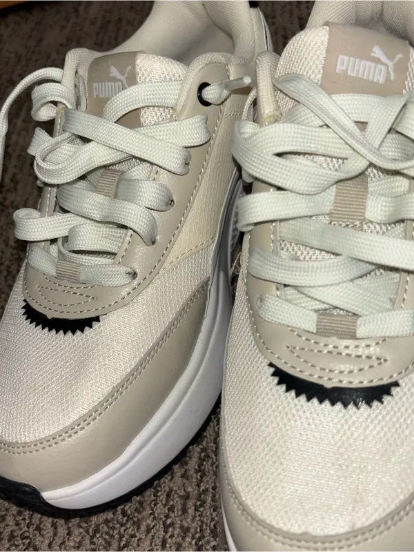 Puma Cream/Tan Lace-Up Sneakers - Image 2