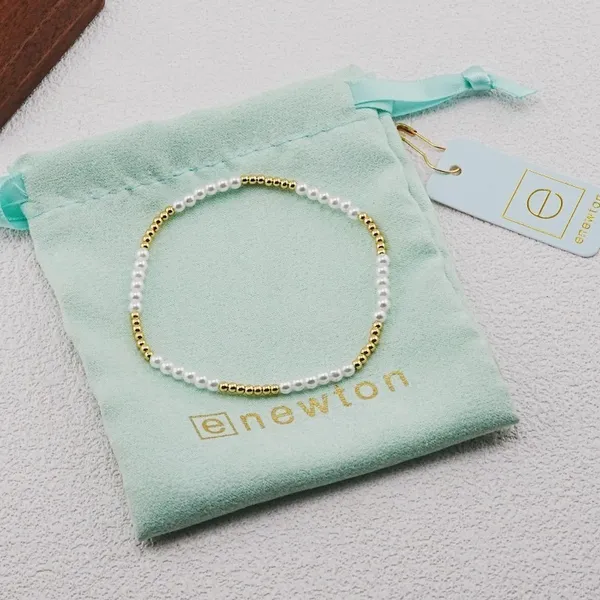 Enewton Segmented Pearl Gold Micro Bead Stretch Bracelet - Image 2