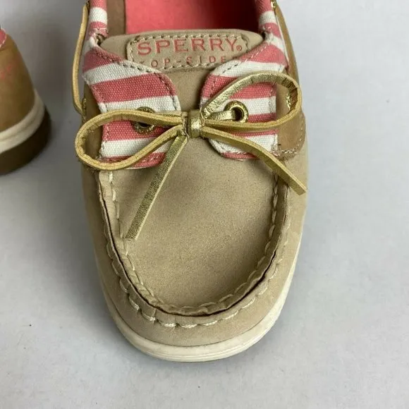 Sperry Top‎ Sider Angelfish Boat Shoes Women 6 Leather Cream Pink Nautical Flats - Image 6