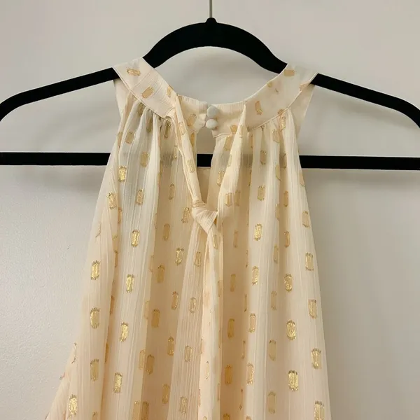 Torrid Chiffon Clip Dot Lurex Mock Neck Halter Sleeveless Top Size 2X NWT - Image 9