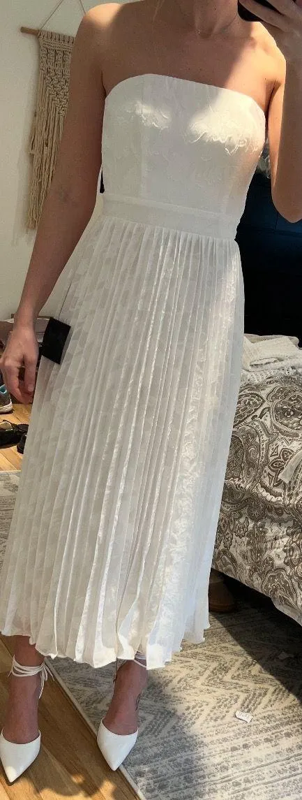 Lulus Midi Dress White - Image 4