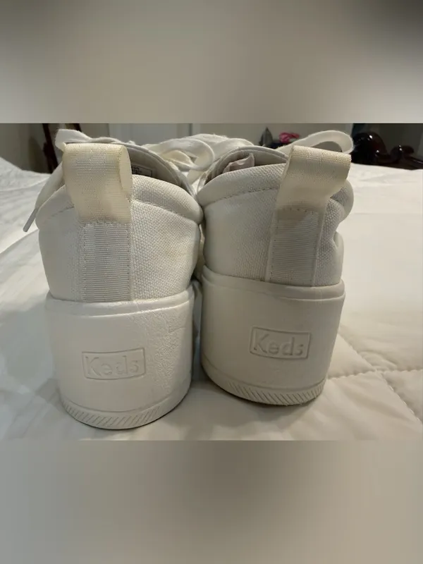 Keds White Platform Lace-Up Sneakers - Image 3