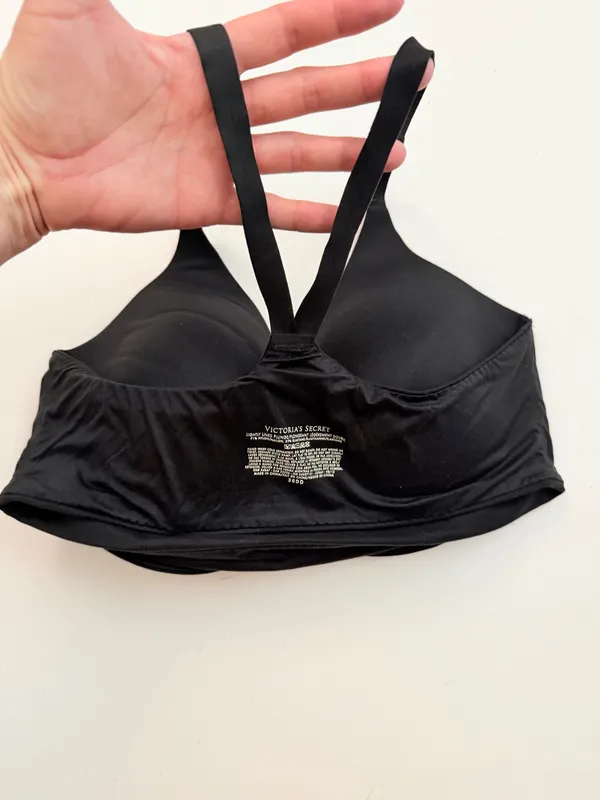 Victorias Secret Lightly Lined Plunge Bra Bralette Molded Cup Padded Black - Image 9