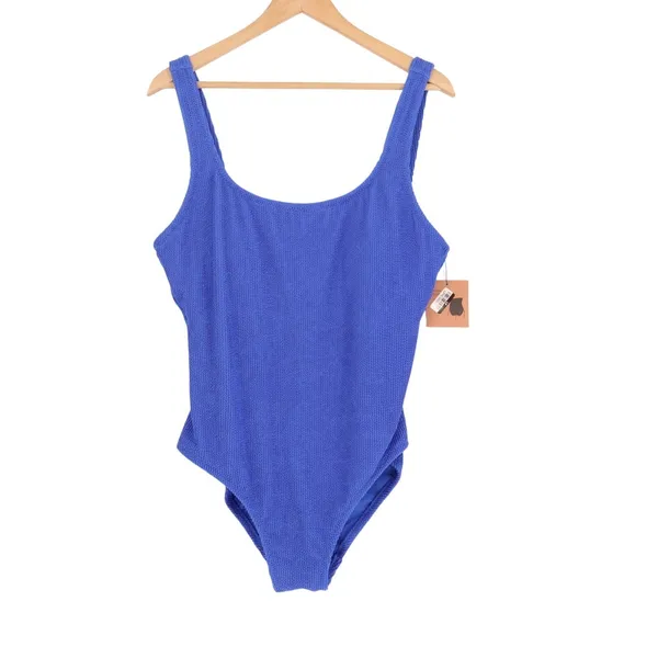 Shade & Shore One Piece Swimsuit Womens XL (16)‎ Blue Scoop Neck Full Coverage - Image 2