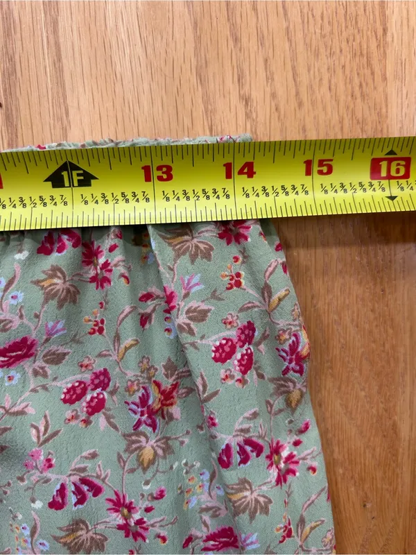 April Cornell Vintage Sage Green Floral Maxi Skirt M Rayon Cottagecore Boho Slit - Image 8