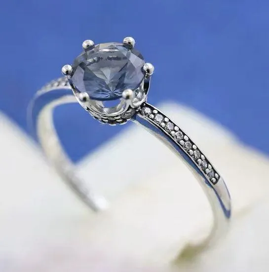 Pandora Blue Sparkling Crown Ring - Image 6