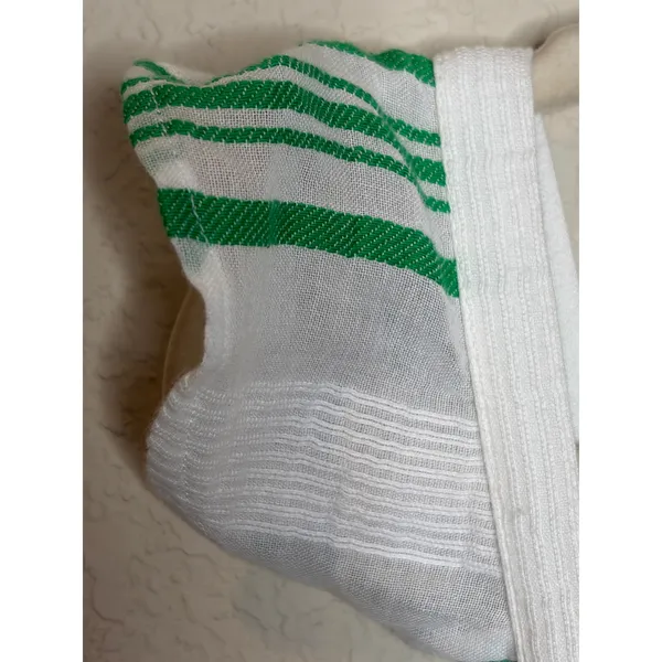PJ Salvage Green Stripe Cotton Tiered Midi Dress Ruffle Strap Summer Size L - Image 7