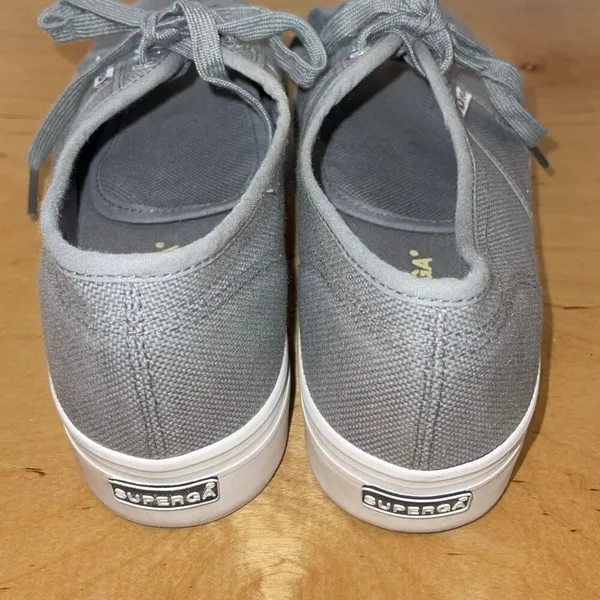 Superga Cotu Classic Platform Sneaker Grey‎ Sage Size 8.5 - Image 4
