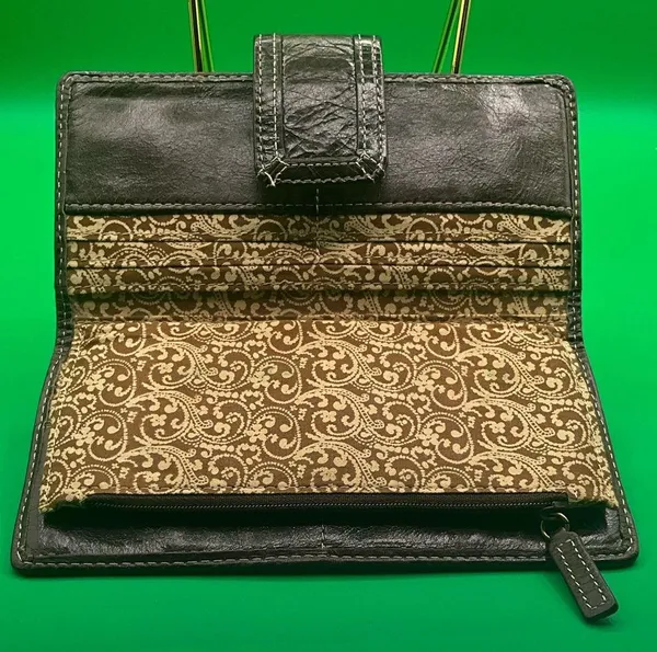 Fossil A Very Rare HTF Vintage Butterfly Print Coach Y2K Small Zip Coin Purse Wallet - Image 2
