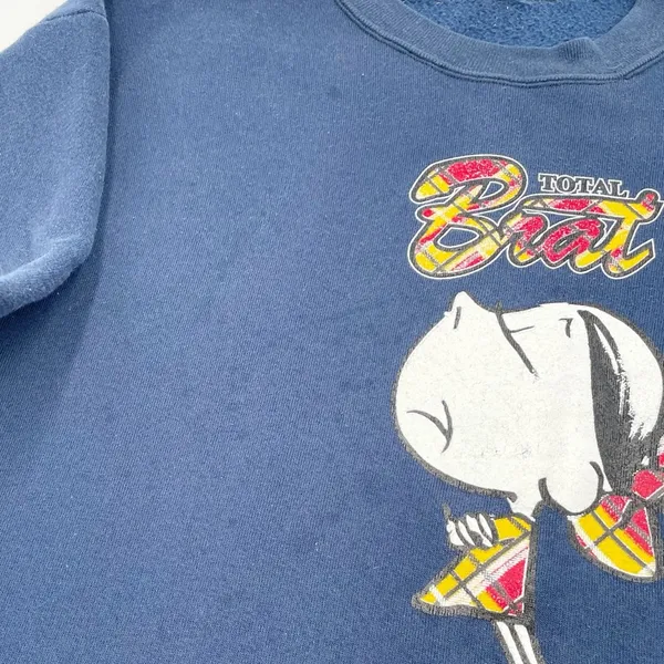 Vintage 90s 1995 Total Brat See If I Care Sweatshirt Navy Blue Crewneck Size XL - Image 6
