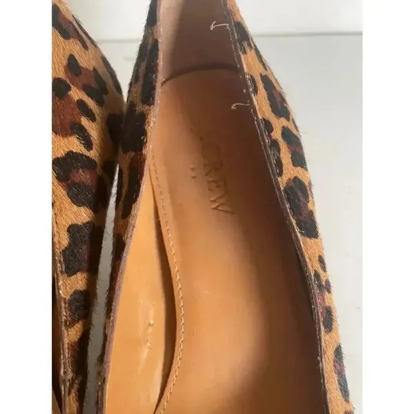 Women's J.Crew‎ Leopard Print Heels Calf fur Size 6.5 GUC! - Image 11