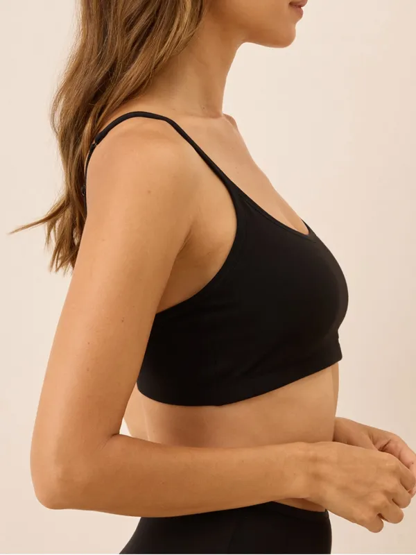 NWOT - pact Women's Black Everyday Strappy Scoop organic cotton Bralette S - Image 4