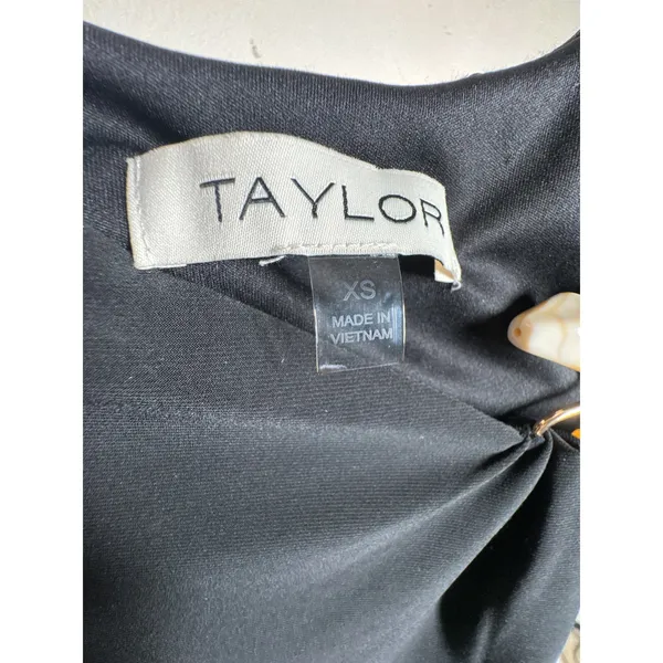 Taylor Black Asymmetrical Draped Maxi Dress XS NWT - Image 4