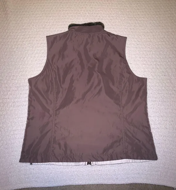Columbia Brown Vest Faux Fur Collar Size Large Like New - Image 4