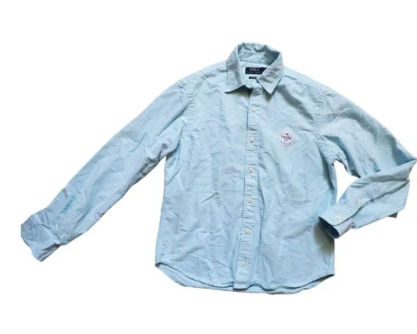 Polo Ralph Lauren Shirt Women Small Petite Paris 2024 Olympics Button Down Blue - Image 2