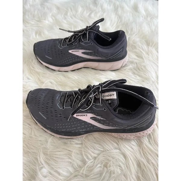 Brooks Ghost 13 Women's Running‎ Shoes Gray Pink Size 9 Athletic Sneaker - Image 2