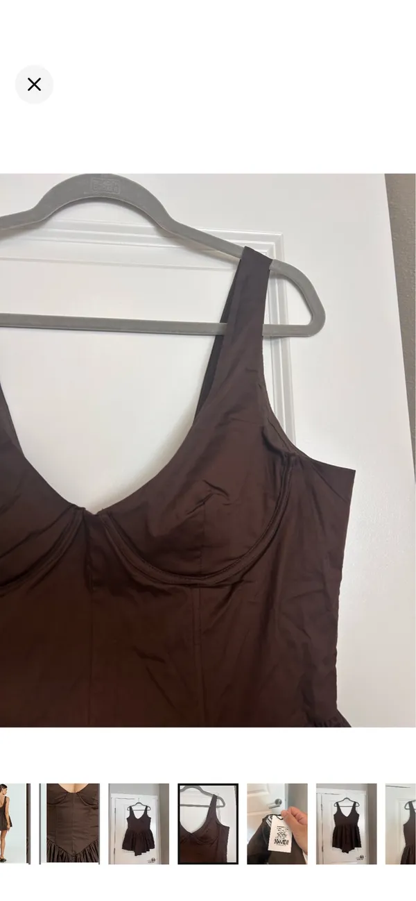 New Showpo Ashlyn Mini Dress in Chocolate Brown Size 12 L - Image 8