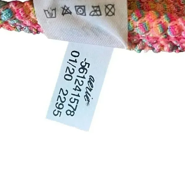 Aerie Rainbow Textured Swimming Padded Scoop Adjustable Straps Bikini Top Size M - Image 5