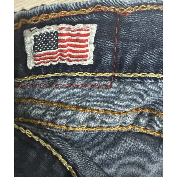 True Religion Y2K Women Dark Wash Skinny Jeans Low Rise Horseshoe Logo Size 30 - Image 10