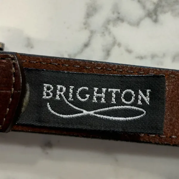 Brighton Brown Leather w/ Silver Detail Size Large‎ Woman’s Belt - Image 6